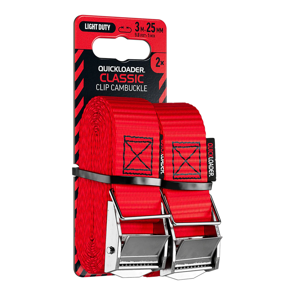 Quickloader Cambuckle Tie-Down Strap 500kg 3mx25mm 2pc -