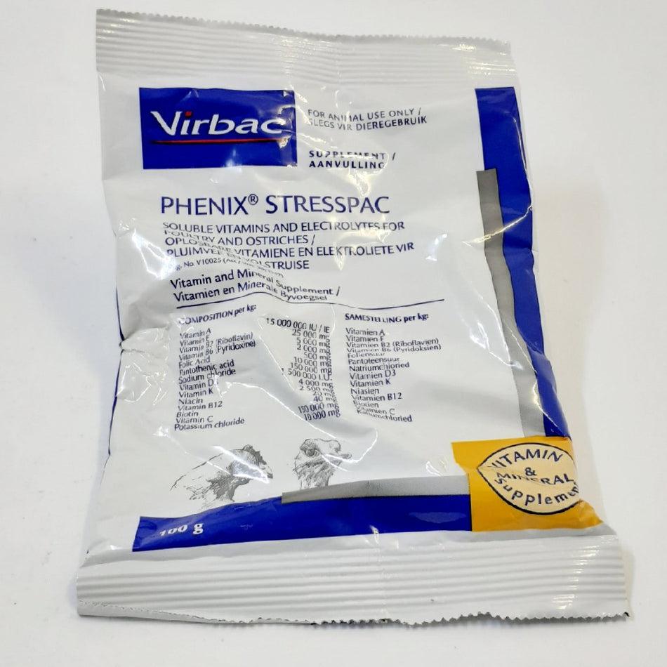Virbac Phenix Stresspac for Poultry and Ostriches 100g
