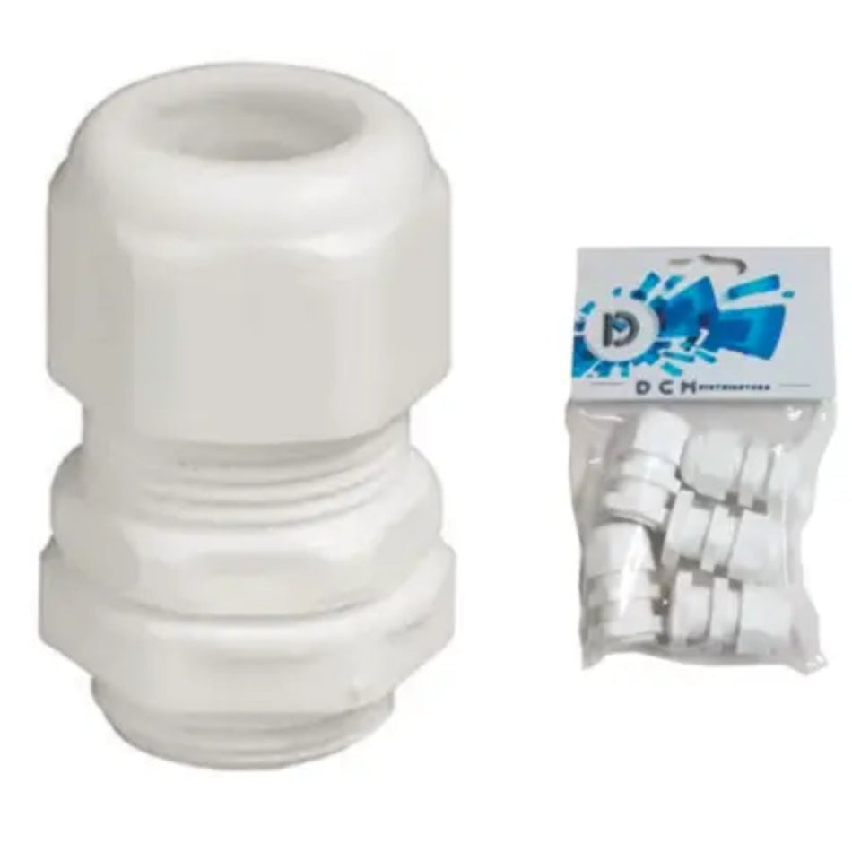 Pvc Screw Gland White 5pc No 3