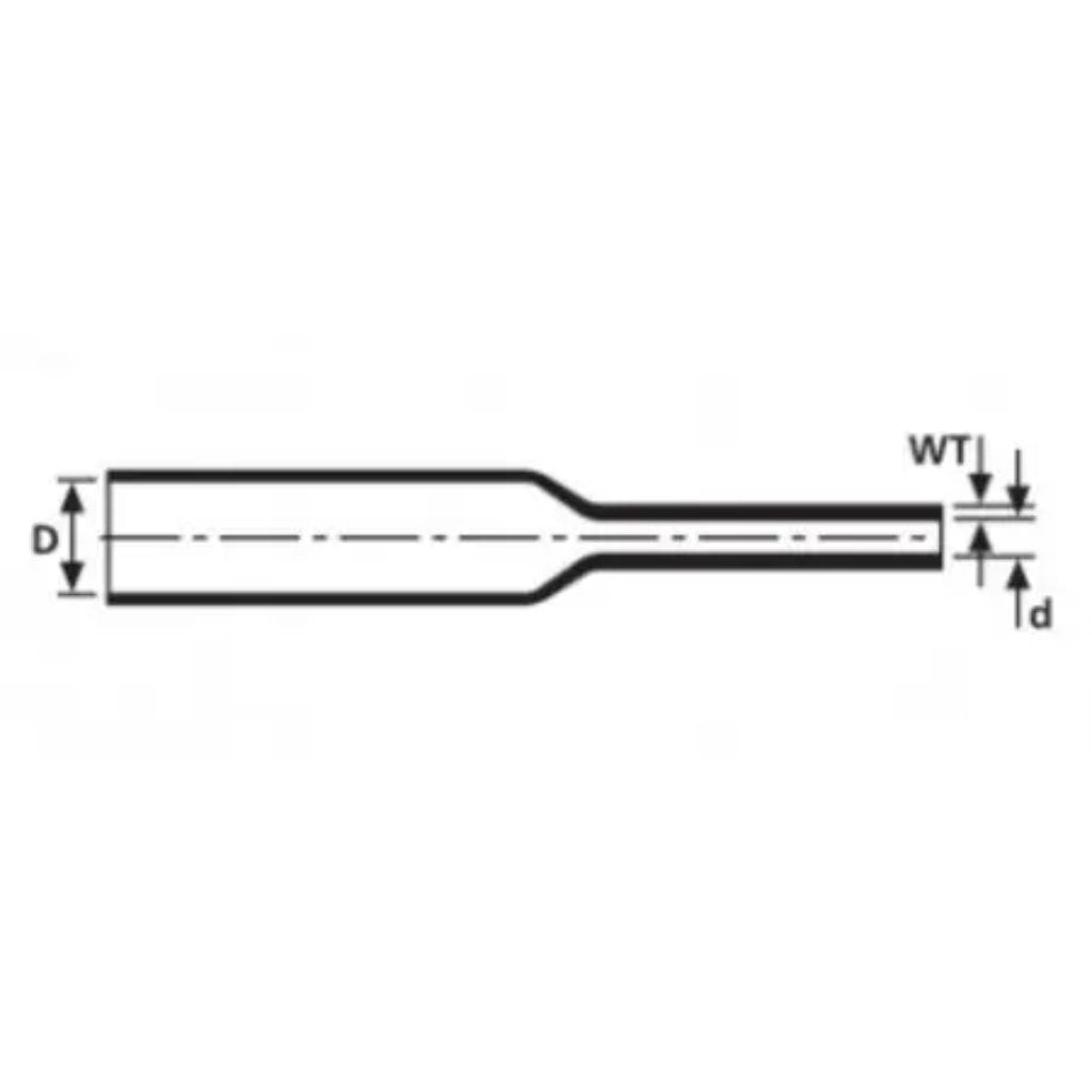 Heat Shrink Black 1m 2.4 to 1.2mm