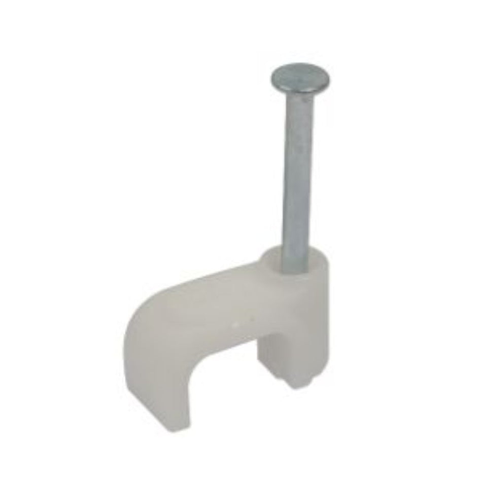 Cable Clip Flat White 100pc