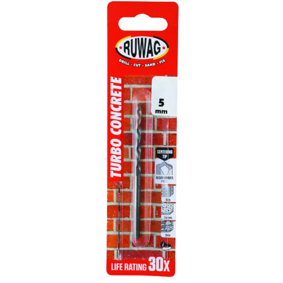 Ruwag Drill Bit Turbo Concrete Carded 5.00mm
