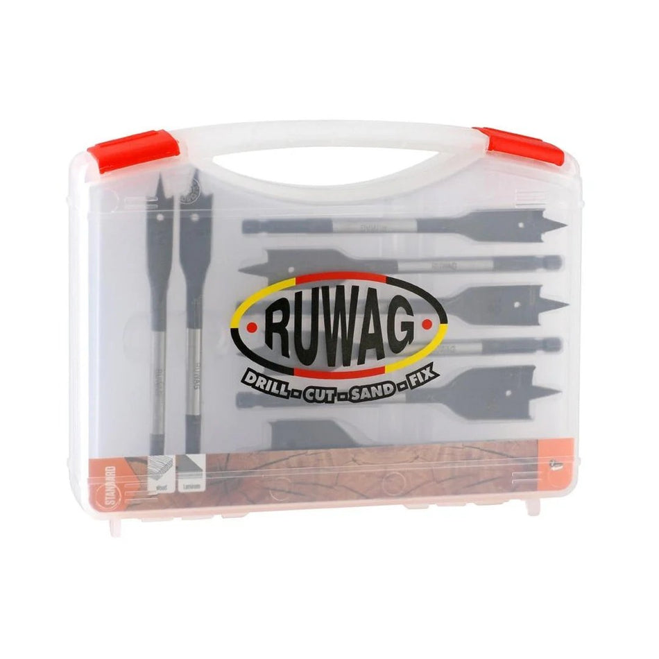 Ruwag Drill Bit Wood Flat Set 8pce