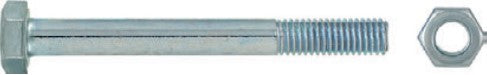 Ruwag Bolt & Nut Zinc Plated Mild Steel 5pc 10x125mm