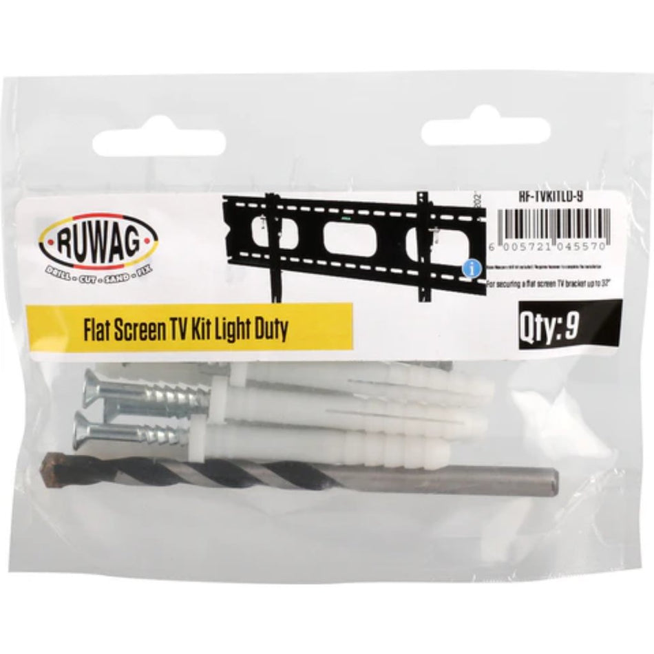 Ruwag Flat Screen TV Kit Light Duty 9pc