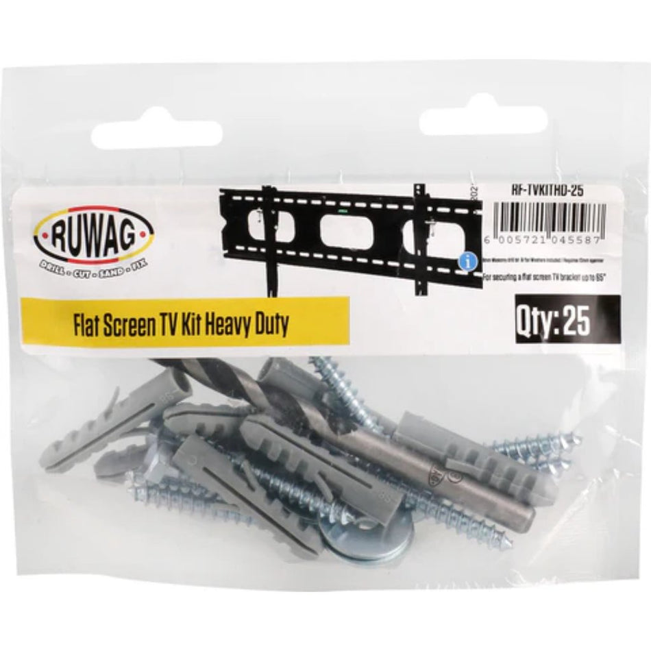 Ruwag Flat Screen TV Kit Heavy Duty 25pc