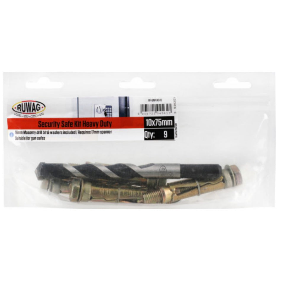 Ruwag Security Safe Kit Heavy Duty 10x75mm 9pc