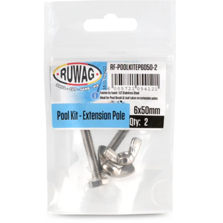 Ruwag Extension Pole Kit For Pool Pole 6x50mm 2pc
