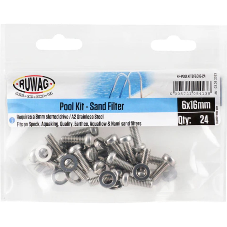 Ruwag Pool Sand Filter Kit 6x16mm 24pc