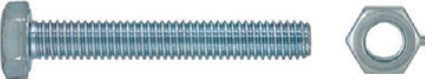 Ruwag Scew & Nut Zinc Plated Mild Steel 10pc 6x20mm