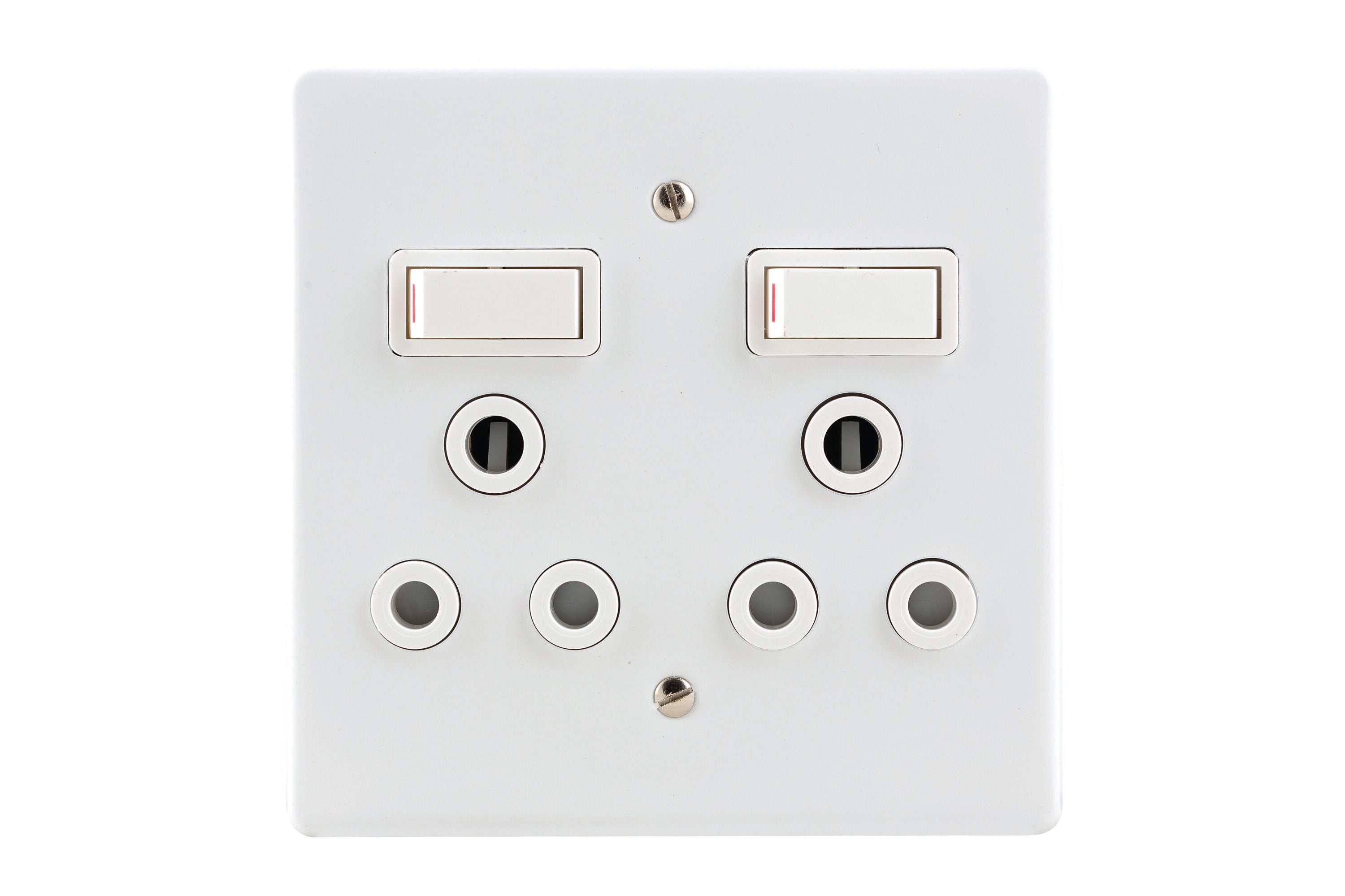 Crabtree Switch Socket & Plate Double 100x100mm White -