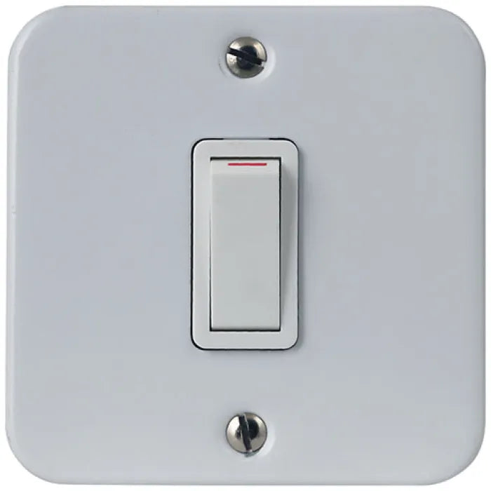 Crabtree Industrial 1 Lever 1 Way Surface Light Switch 75x75mm White -