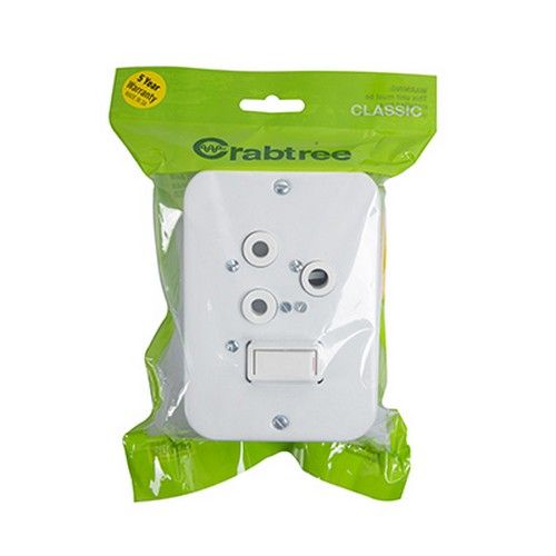 Crabtree Classic Industrial Switched Socket Surface Box 16A 119x83mm -