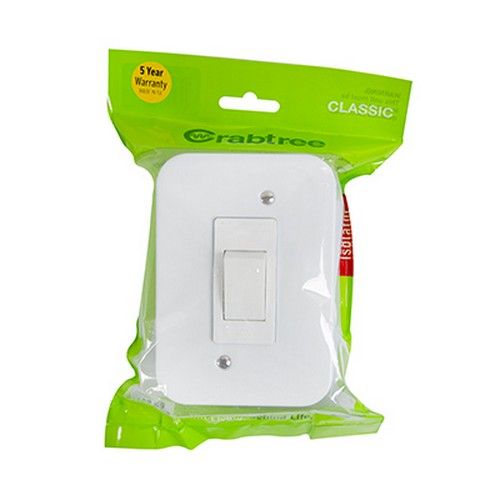Crabtree Industrial Double Pole 30A Isolator on 119×83 Surface Box -