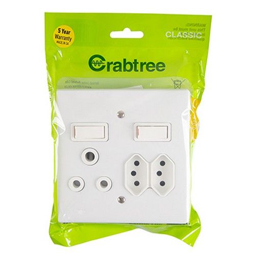 Crabtree Combo Socket Monoblock & Coverplate 100x100mm 16A -