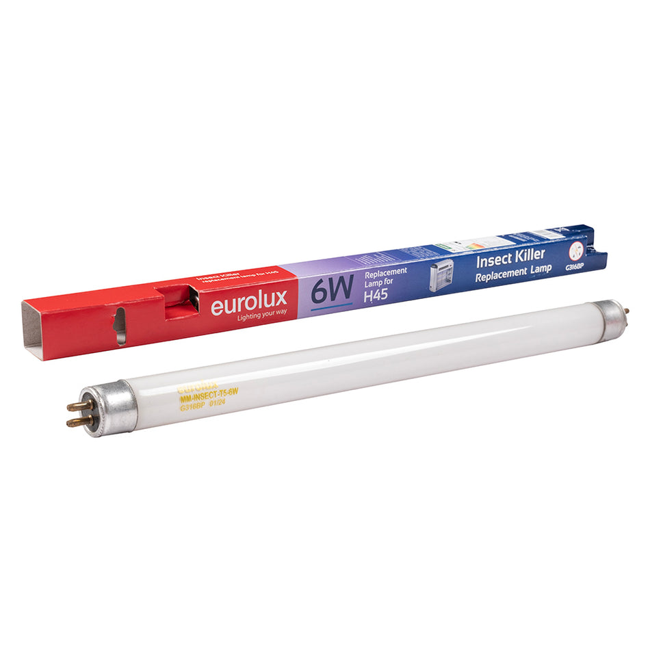 Eurolux Spare 6W T8 Ultaviolet Lamp For 12W Insect Killer H45 -