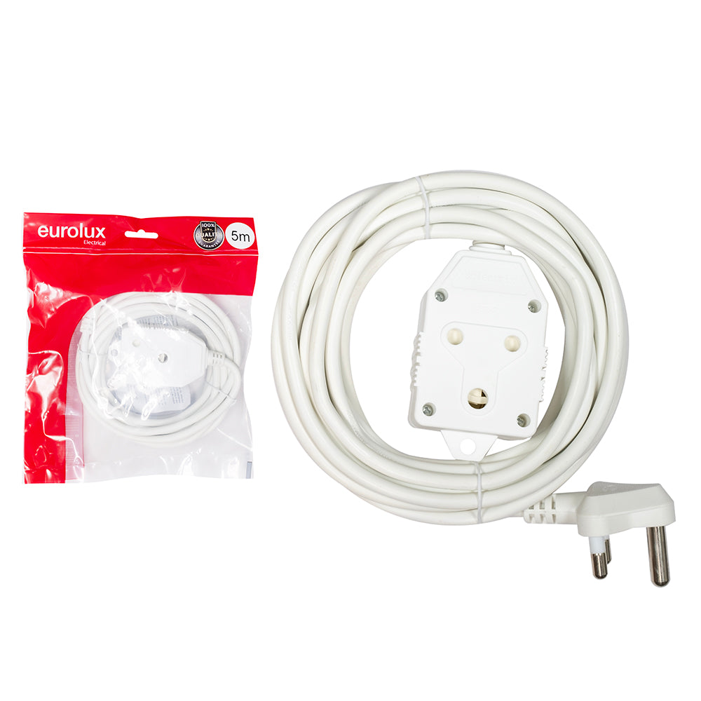 Eurolux Extension Lead 1.0mm 8 Meter White -