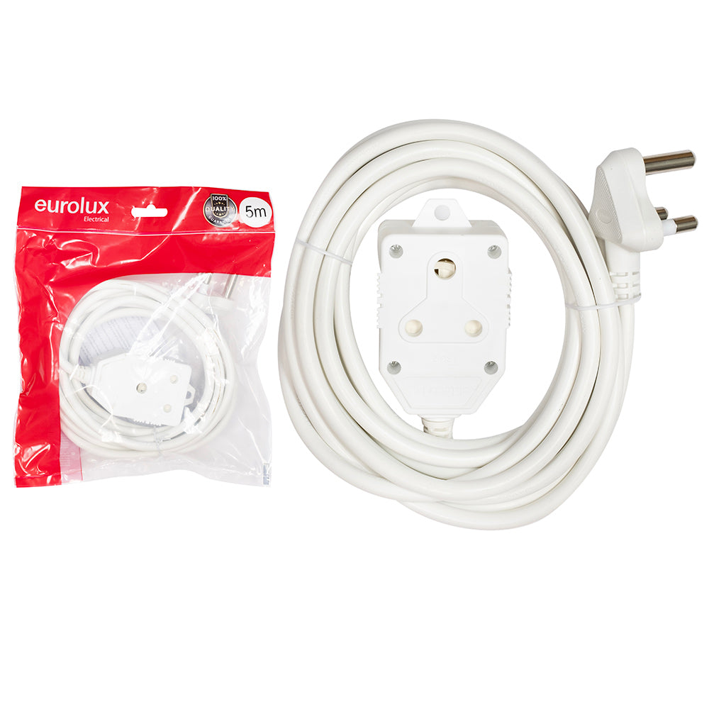 Eurolux Extension Lead 1.5mm 5 Meter White -