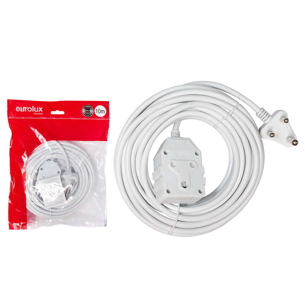 Eurolux Extension Lead 1.5mm 10 Meter White -