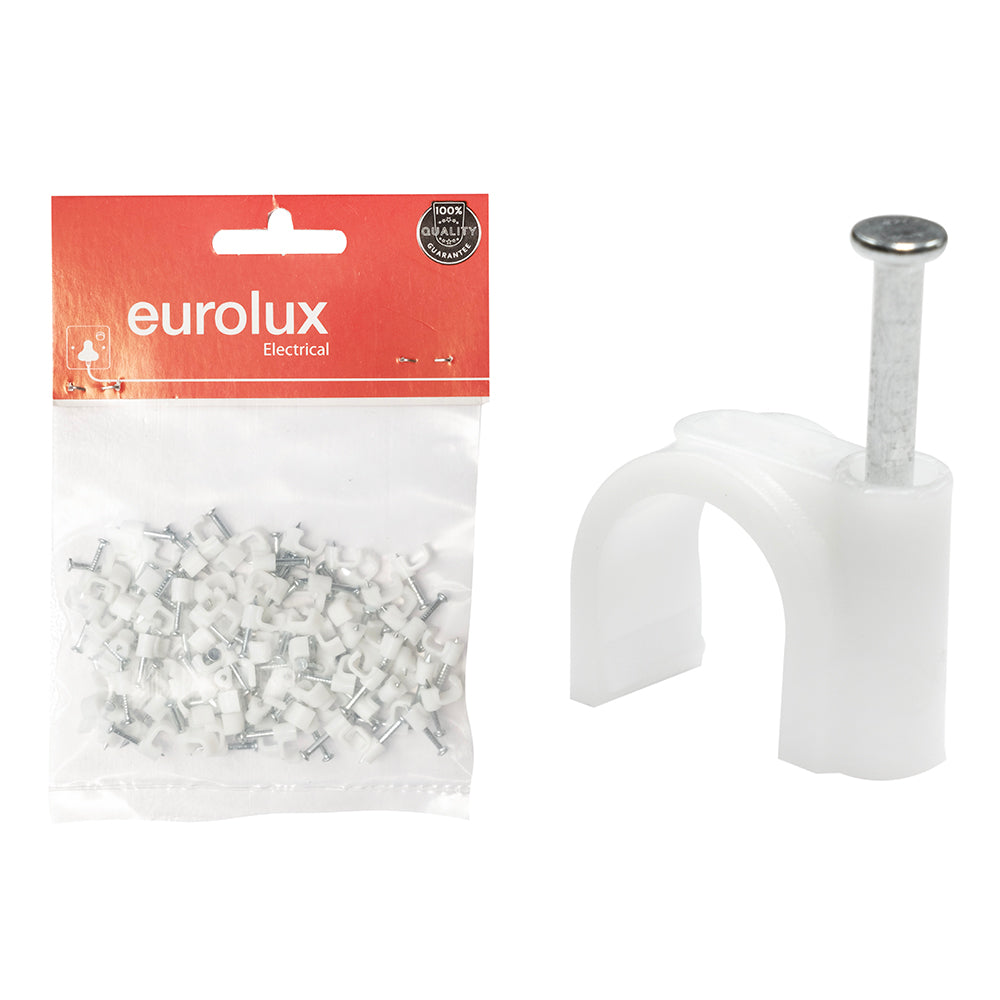 Eurolux Cable Clips Flat 5.0mm 100pc -