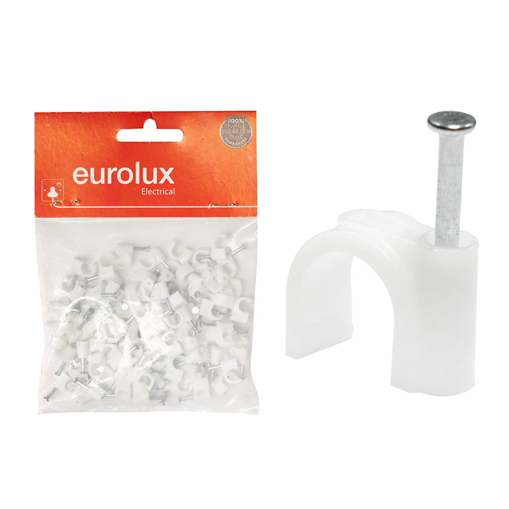 Eurolux Cable Clips Round 6.0mm 100pc -