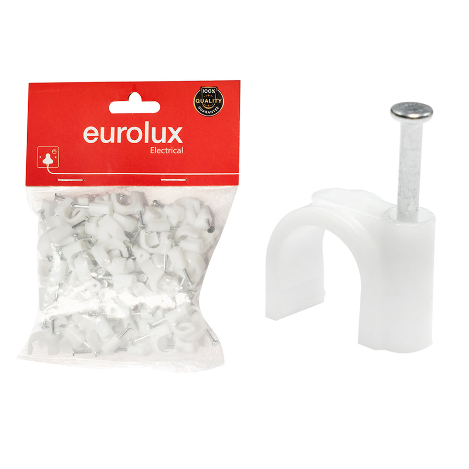 Eurolux Cable Clips Round 8.0mm 100pc -