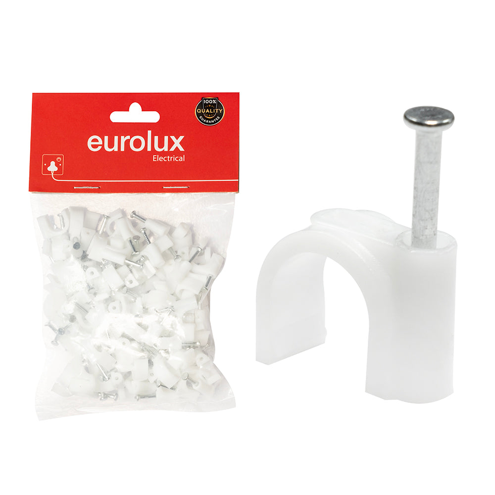 Eurolux Cable Clips Round 9.0mm 100pc -