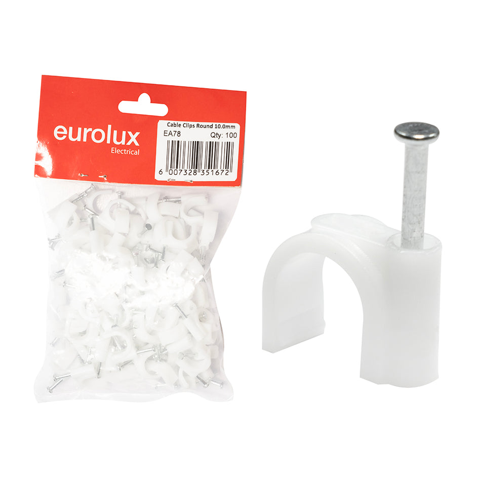 Eurolux Cable Clips Round 10.0mm 100pc -