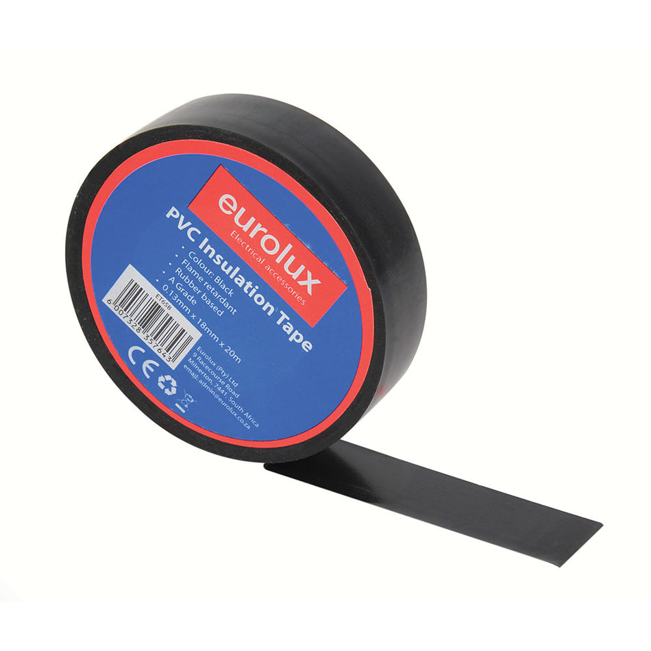 Eurolux Insulation Tape PVC 20m 0.13mmx18mm Black -