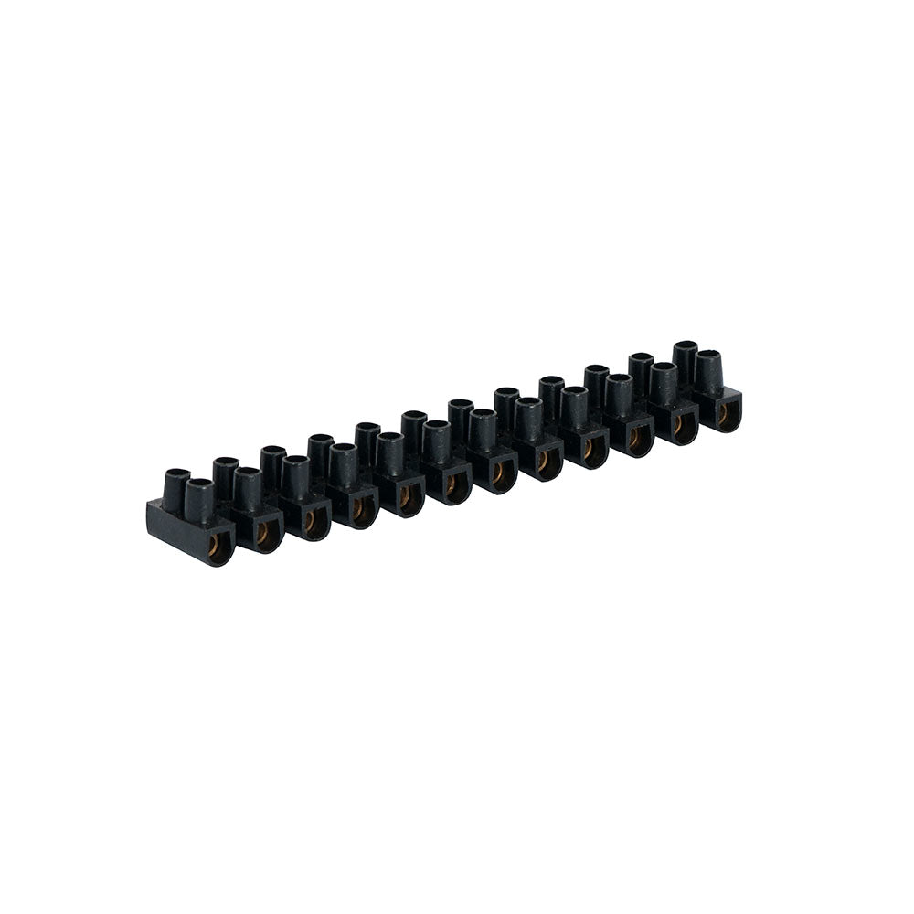 Eurolux Black Connector Block 10A 12 Terminals -