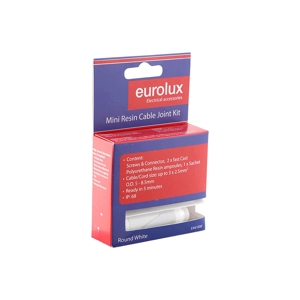 Eurolux Cable Joint Kit  3X2.5MM Round White -