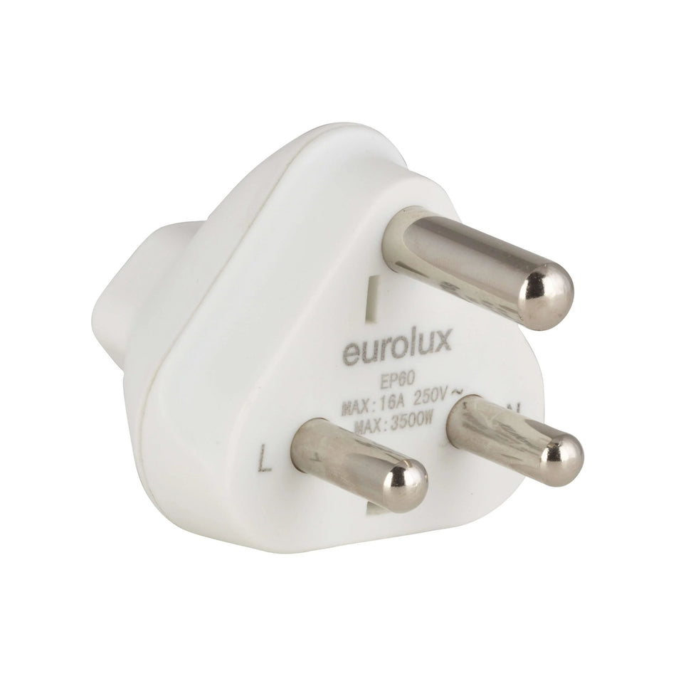Eurolux Adaptor 3 way 1xschuko 1x16a 3pin 1.000'S