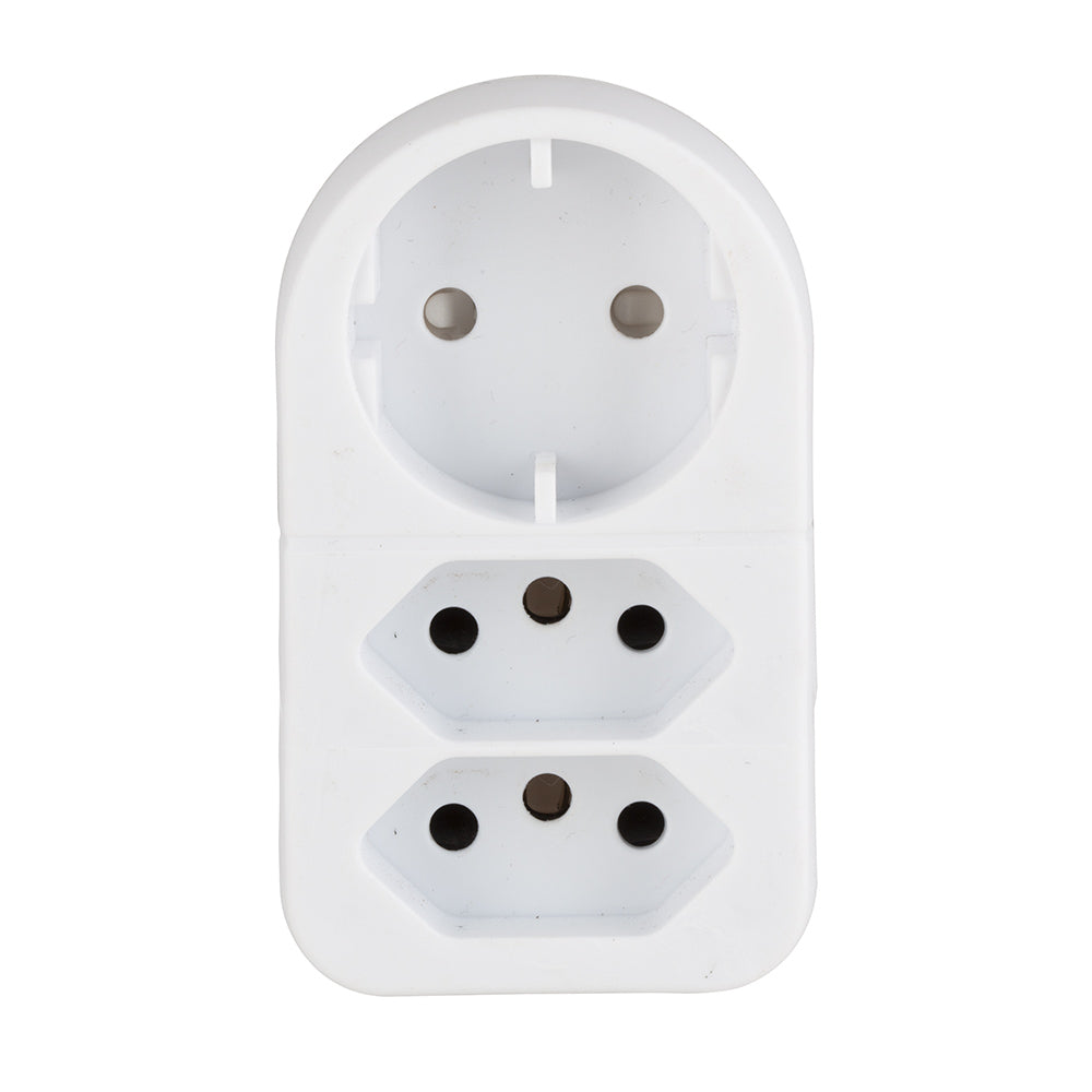 Eurolux Adaptor 1 x Schuko, 2 X New Euro ZA -