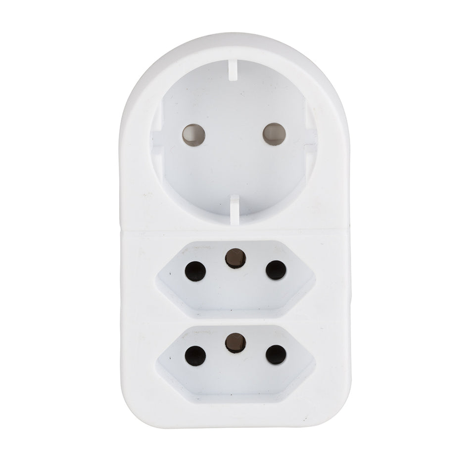 Eurolux Adaptor 1 x Schuko, 2 X New Euro ZA -
