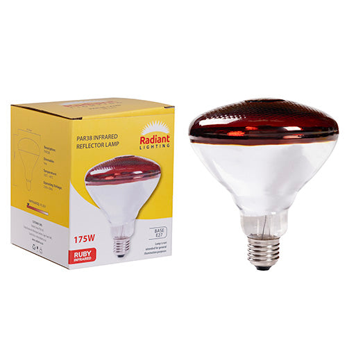 Radiant Infrared Lamp PAR38 E17 175W Ruby Red 3000Hours -