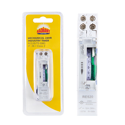 Radiant Mechanical Industry Timer 24Hr IP20 On/Off Progemas 0.5W -