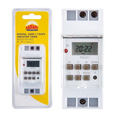 Radiant Digital Industry Timer 24Hr 7 Days On/Off -