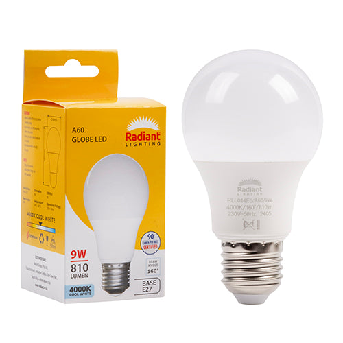 Radiant Lamp A60 LED 9w E27 4000K Cool White -
