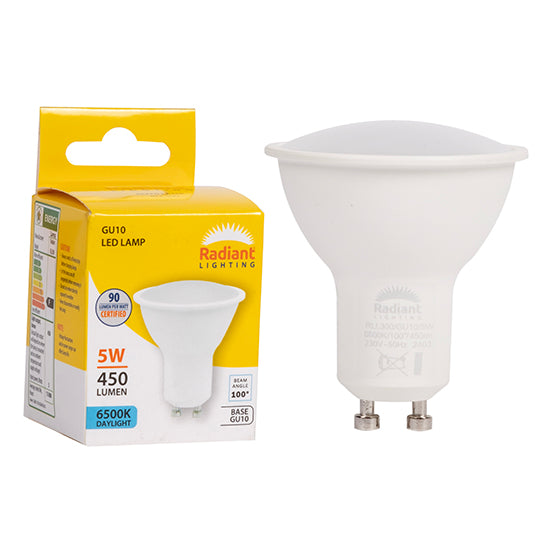 Radiant Lamp LED GU10 5w 6500K Frosted Lens Non Dimmable -