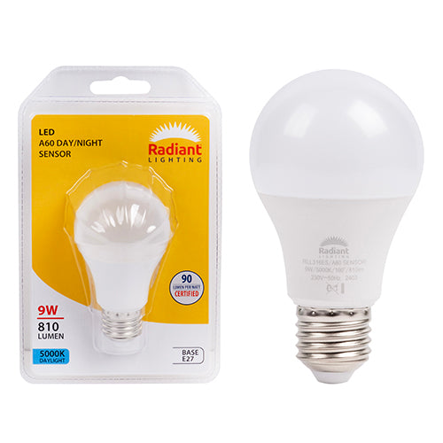 Radiant Lamp A60 LED Sensor Day Night 9w E27 5000K 810L Daylight -
