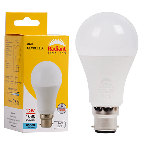 Radiant Lamp A60 LED 12w B22 6500K Daylight -