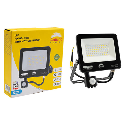Radiant Floodlight & Motion Sensor LED 50w 6500K -