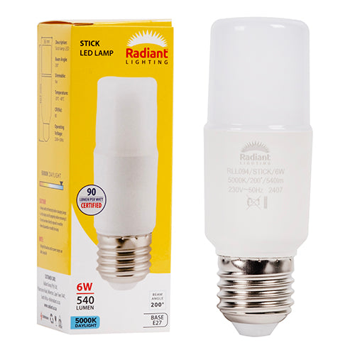 Radiant Stick Lamp Led Fristed T36 6w E27 5000K 540Lm Daylight -