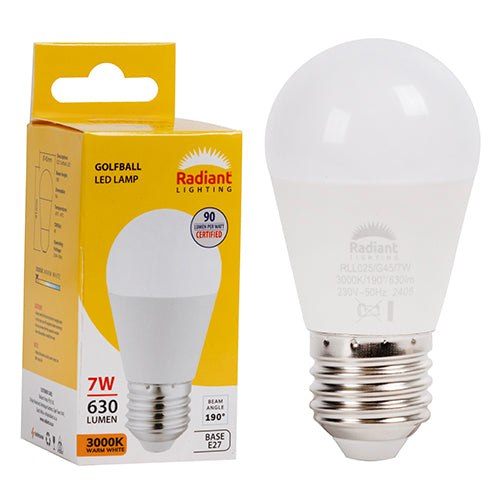 Radiant Lamp Glofball LED Frosted 7w E27 3000K 630Lm Warm White -