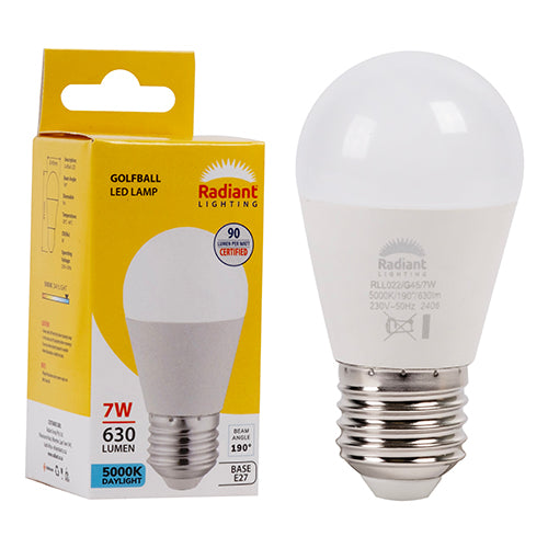 Radiant Lamp Glofball LED Frosted 7w E27 5000K 630Lm Daylight -