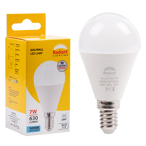 Radiant Lamp Glofball LED Frosted 7w E14 5000K 630Lm Daylight -