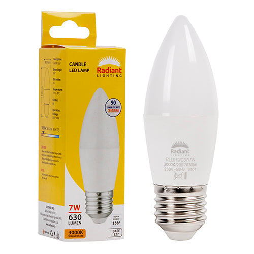 Radiant Lamp Candle Frosted LED 7w E27 3000K 735Lm Warm White -