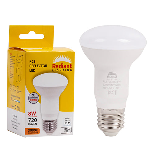 Radiant Lamp R63 Reflector LED 8w E27 3000K 720Lm Warm White -