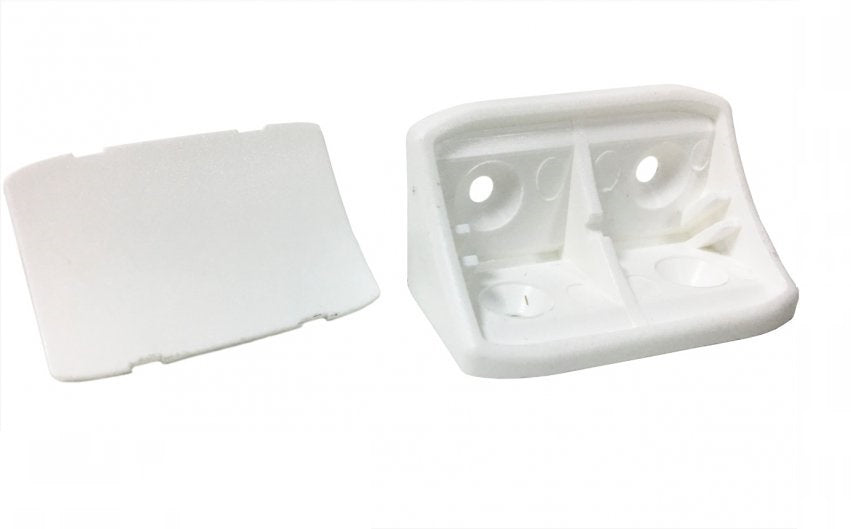 Bracket Corner Double With Lid 10pc White -