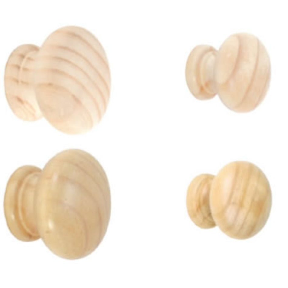 Knob Mushroom Pine Unlaquered 33mm